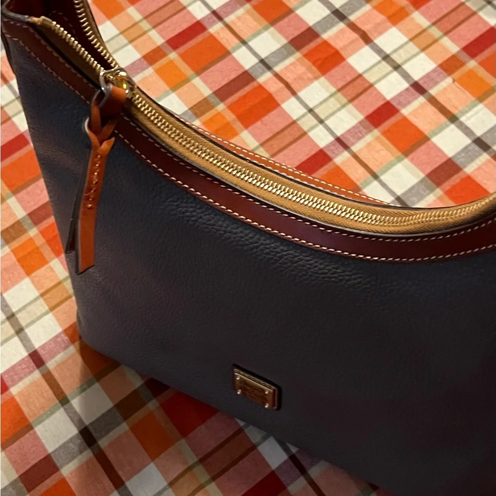 Dooney & Bourke Taupe Leather Hobo Bag - Picture 11 of 13